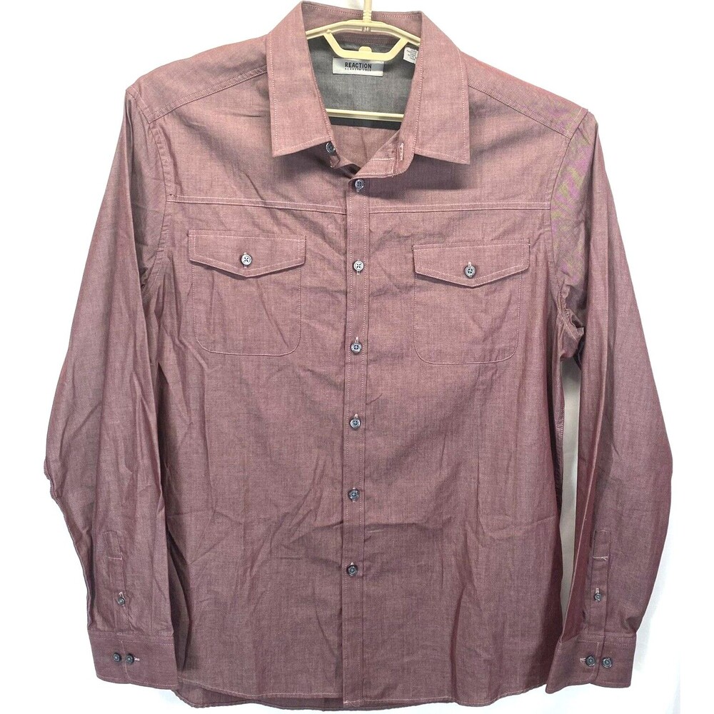 Kenneth Cole Reaction Men XL 18/36 Cotton Long Sleeve Button Up Shirt RN81633
